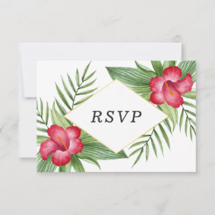 Hibiscus rose Mariage tropical RSVP