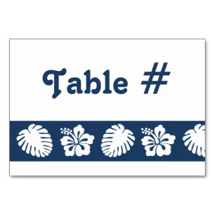 Hibiscus tropical dans la carte de table Navy