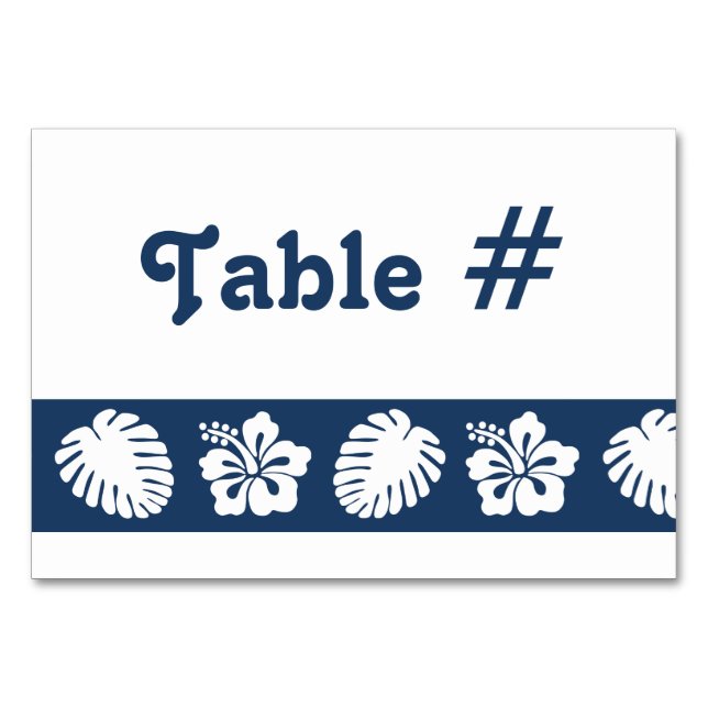 Hibiscus tropical dans la carte de table Navy (Devant)