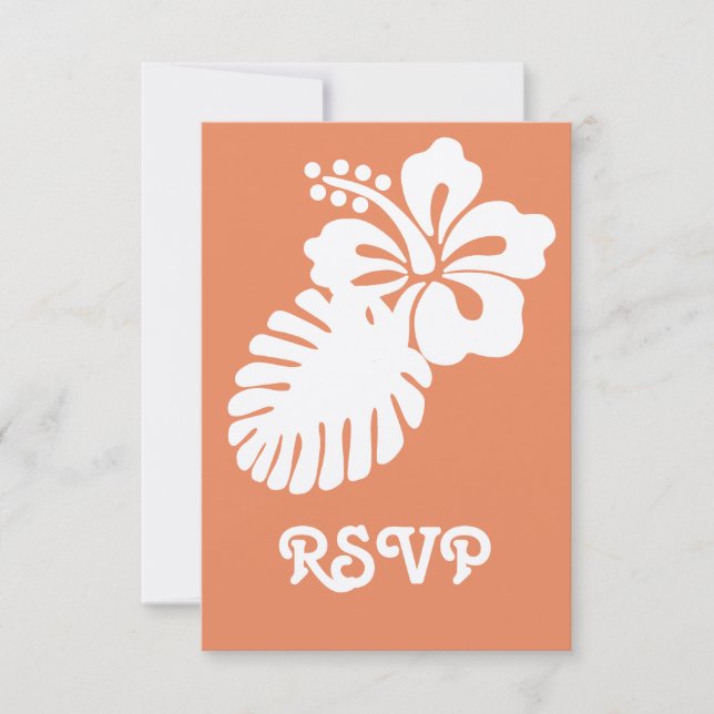 Hibiscus tropical dans la carte RSVP Coral (Devant)