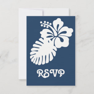 Hibiscus tropical dans la carte RSVP de la Marine