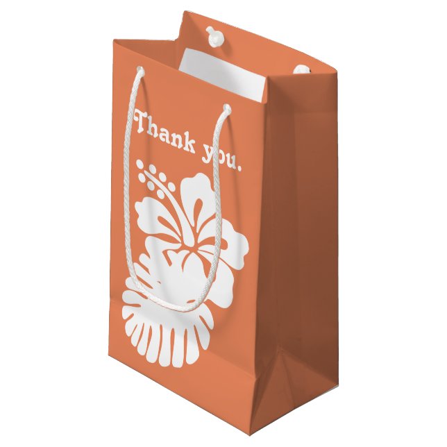 Hibiscus tropical dans le sac cadeau Coral (Devant Angle)
