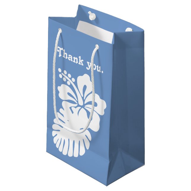 Hibiscus tropical dans le sac cadeau Periwinkle (Devant Angle)