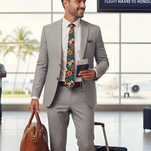 Hibiscus tropical Hawaï Cravate à deux côtés