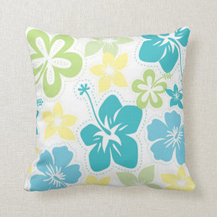 Hibiscus tropical hawaïen lance un oreiller