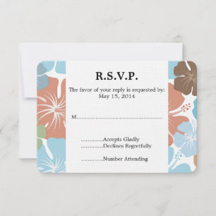 Hibiscus Tropical Hawaiian Fleurs Mariage RSVP