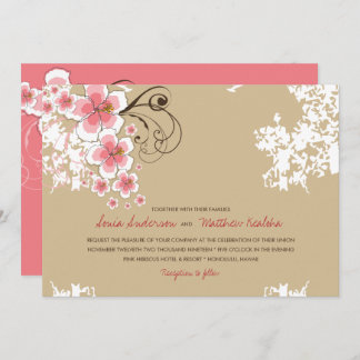 Hibiscus tropical Pink Luau Beach Invitation de ma