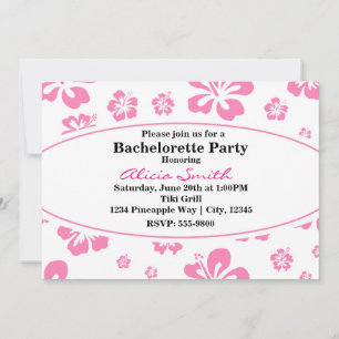Hibiscus tropical rose et blanc Invitation florale