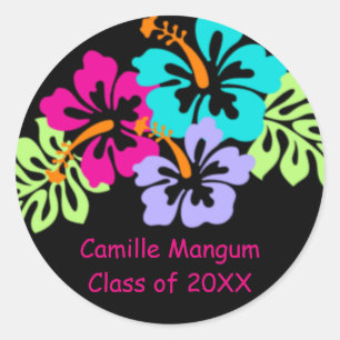Hibiscus tropical - Stickers Cercle de Graduation
