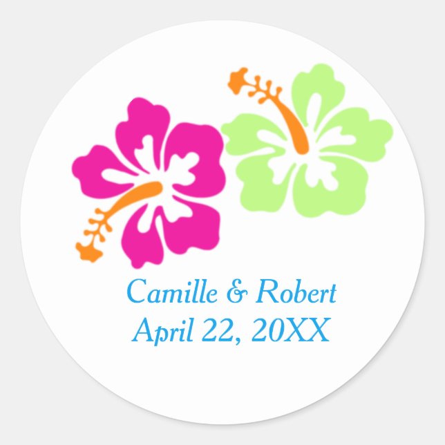 Hibiscus tropical - Stickers Cercle Mariage (Devant)