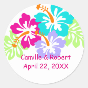 Hibiscus tropical - Stickers Cercle Mariage
