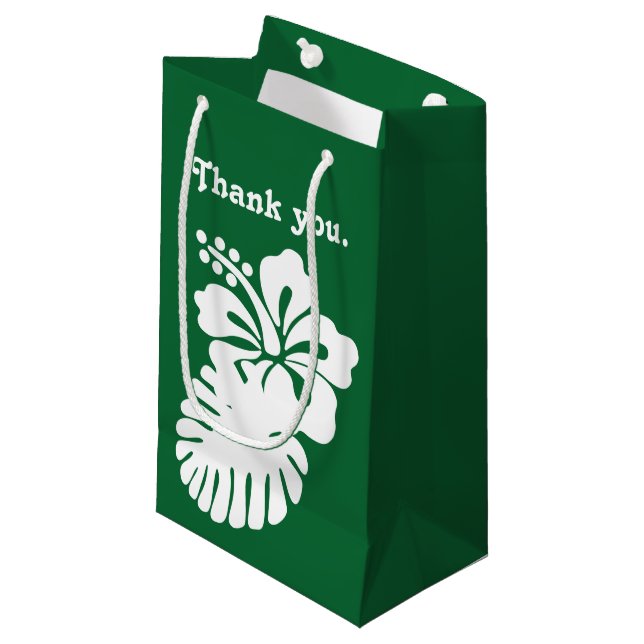 Hibiscus tropicaux en sac cadeau vert (Devant Angle)