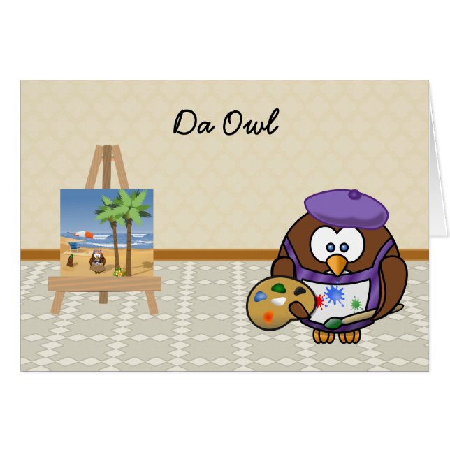 hibou artiste (Devant horizontal)
