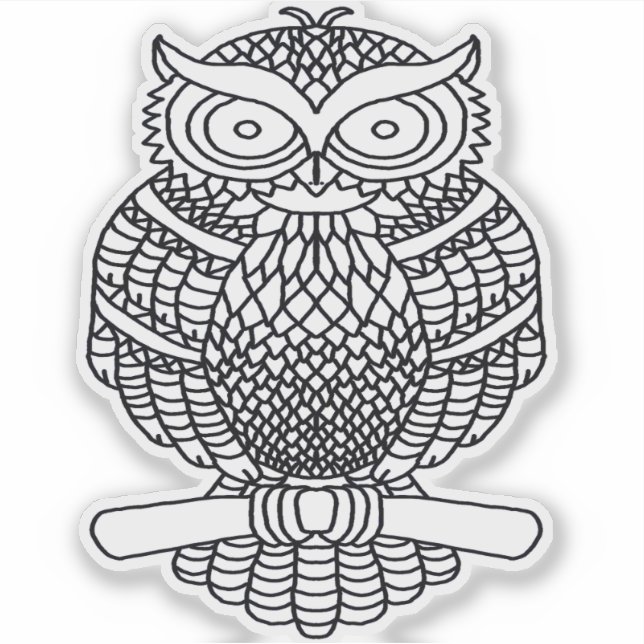 Hibou - Autocollant (Devant)