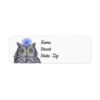 hibou avec étiquettes de adresse casquettes chiche