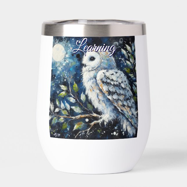 Hibou blanc sur une branche au clair de lune perso (Arrière)