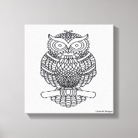 Hibou (blanc) - Toile