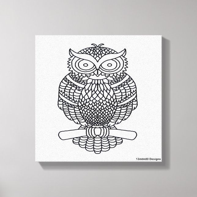 Hibou (blanc) - Toile (Recto)