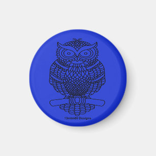 Hibou (bleu foncé) - Aimant