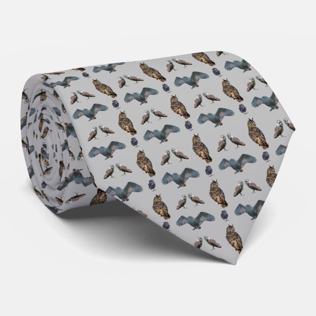 Hibou Cravate française (gris) (Roulé)
