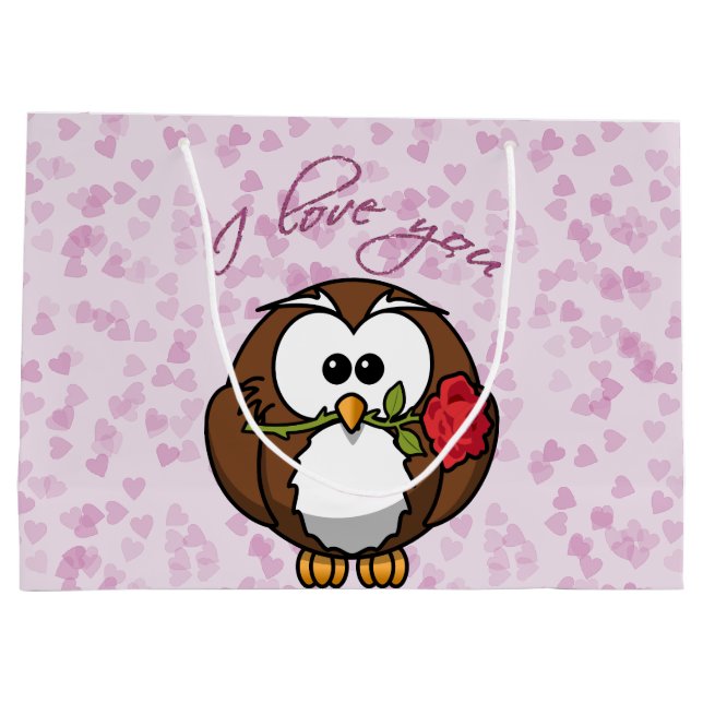 hibou d'amant - sac de cadeau de Valentine (Dos)