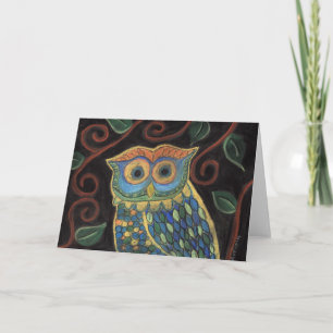 Hibou dans la carte de Fleur-Salutation