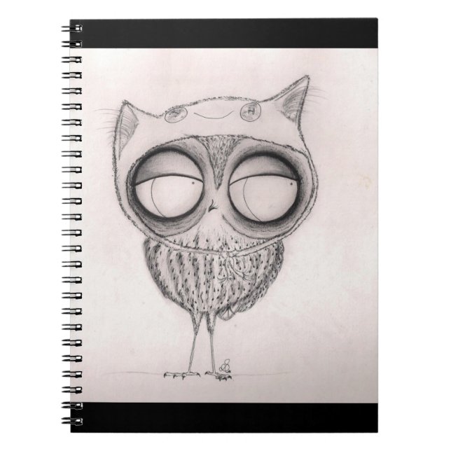 Hibou dans le Chat-Casquette - carnet (Devant)
