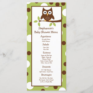 Hibou de 25 de menu de cartes amis de région