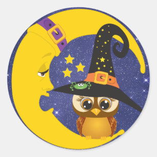 Hibou de Halloween sur les autocollants de