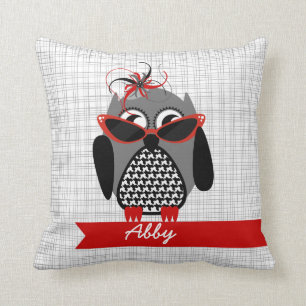 Hibou de pied-de-poule avec le coussin de lunettes