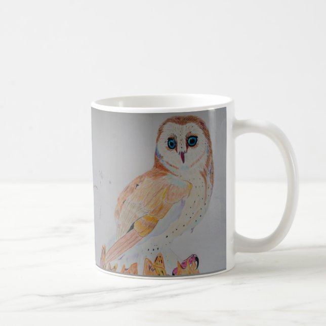 hibou de tasse de café appréciant l'hiver (Droite)