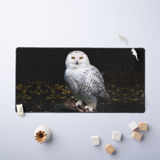 Hibou des neiges majestueux d'hiver (Tableau pour enfants)