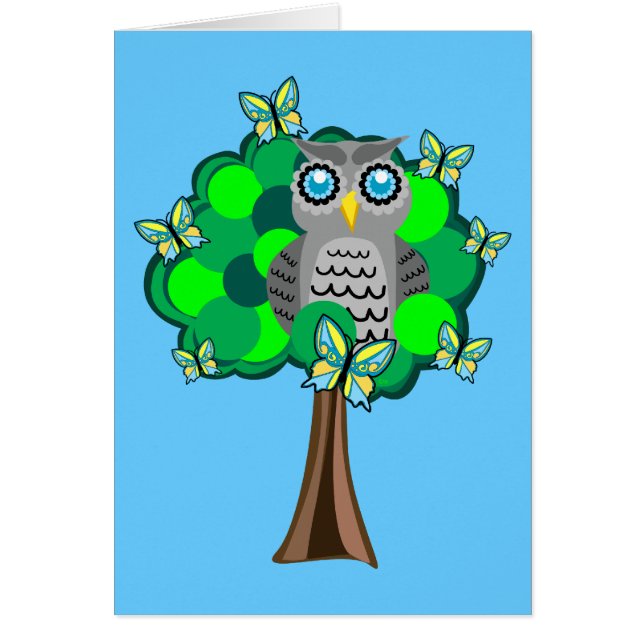 Hibou et papillons (Devant)