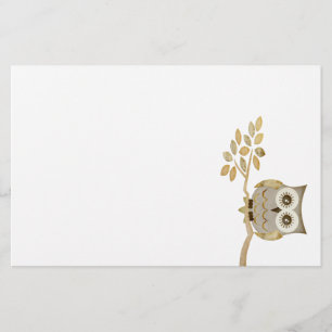Hibou large de yeux en papeterie d'arbre