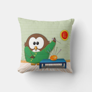 hibou médecin chinois - coussin