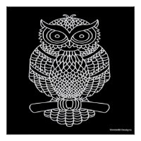 Hibou (noir) - Affiche imprimée