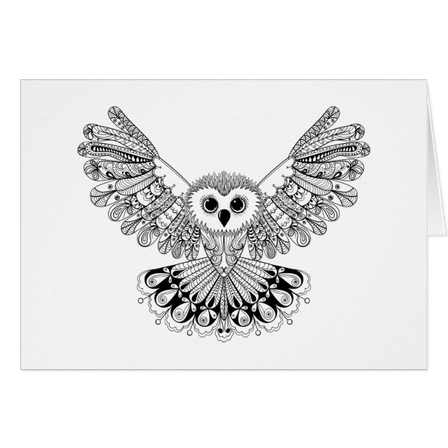 Hibou noir de style (Devant horizontal)