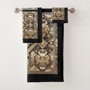 Hibou noir et or Art Déco