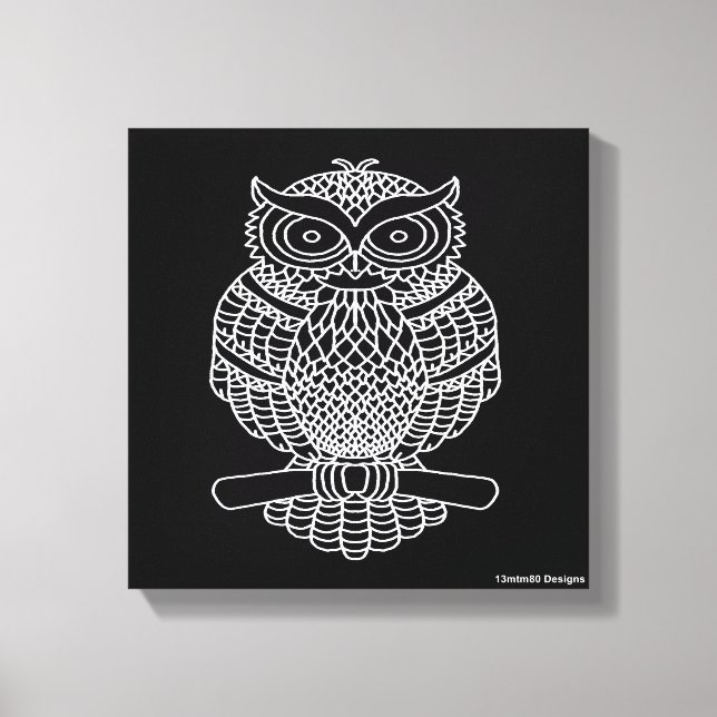 Hibou (noir) - Toile (Recto)