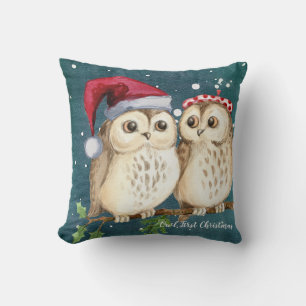 Hibou Notre Premier Noël Coussin de Fête de Noël