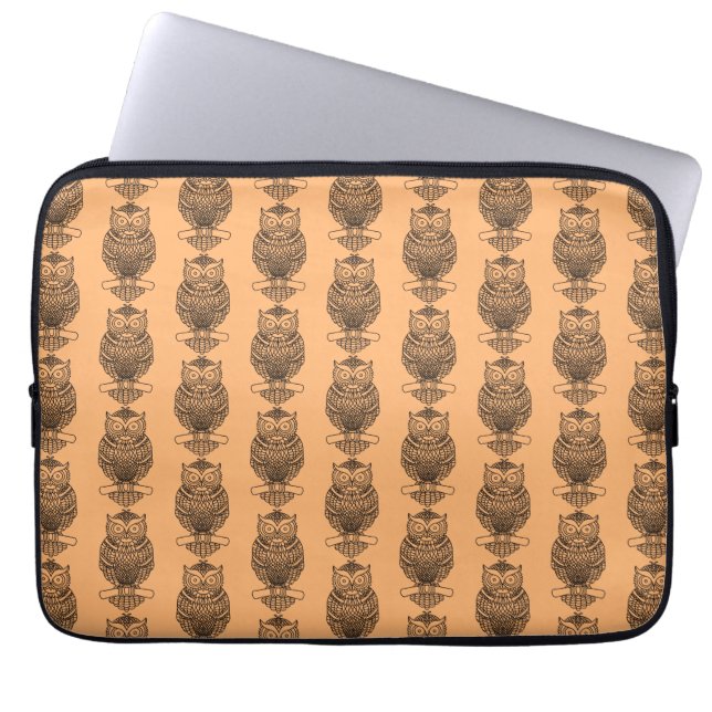Hibou (orange) - Housse pour ordinateur portable (Devant)