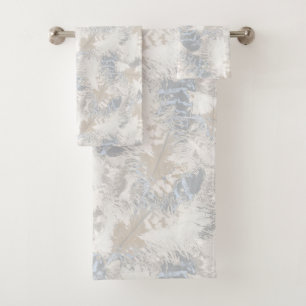 hibou Plumes, gris, beige et bleu, oiseau, léger,