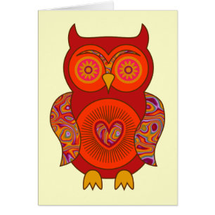 Hibou psychédélique rouge
