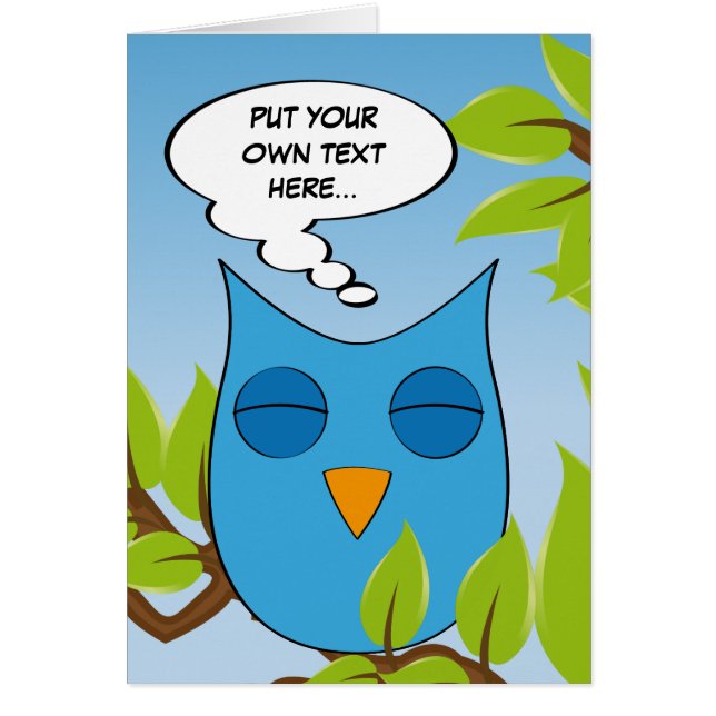 Hibou rêvant personnalisable - couleurs multiples (Devant)