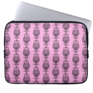 Hibou (rose) - Housse pour ordinateur portable