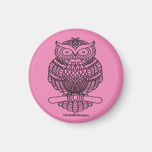 Hibou (rose) - Magnet