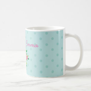 Hibou rose sur une tasse personnalisée par branche