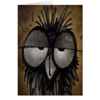 Hibou somnolent drôle