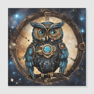 Hibou Steampunk contre le ciel galactique