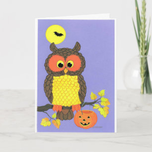 Hibou sur la carte personnalisable de Halloween